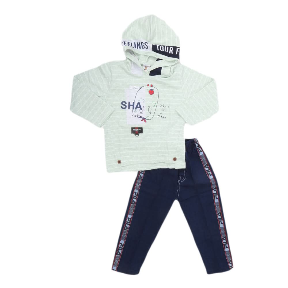 Boys 2 Pcs Suit Full Sleeves - Light Green, Kids, Boys Sets And Suits, Chase Value, Chase Value