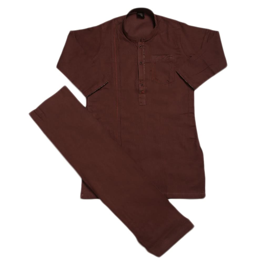 Boys Fancy Shalwar Suit - Dark Brown, Kids, Boys Shalwar Kameez, Chase Value, Chase Value