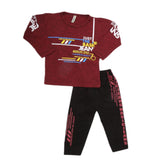 Boys 2 Pcs Suit Full Sleeves - Maroon, Kids, Boys Sets And Suits, Chase Value, Chase Value