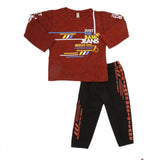 Boys 2 Pcs Suit Full Sleeves - Rust, Kids, Boys Sets And Suits, Chase Value, Chase Value