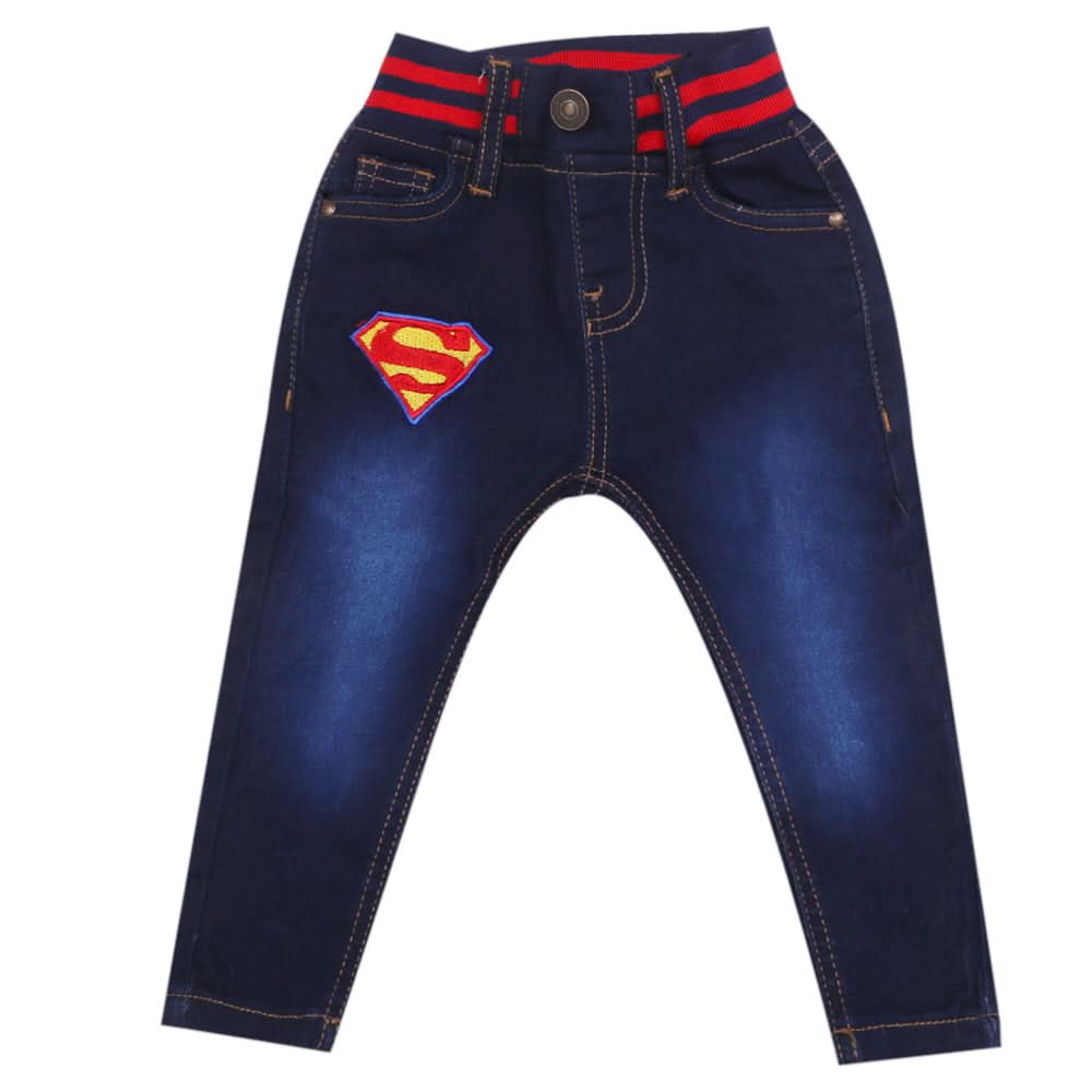 Boys Satin Rib Jeans - Dark Blue, Boys Pants, Chase Value, Chase Value