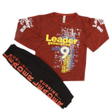Boys 2 Pcs Suit Full Sleeves - Rust, Kids, Boys Sets And Suits, Chase Value, Chase Value