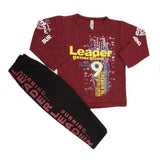 Boys 2 Pcs Suit Full Sleeves - Maroon, Kids, Boys Sets And Suits, Chase Value, Chase Value