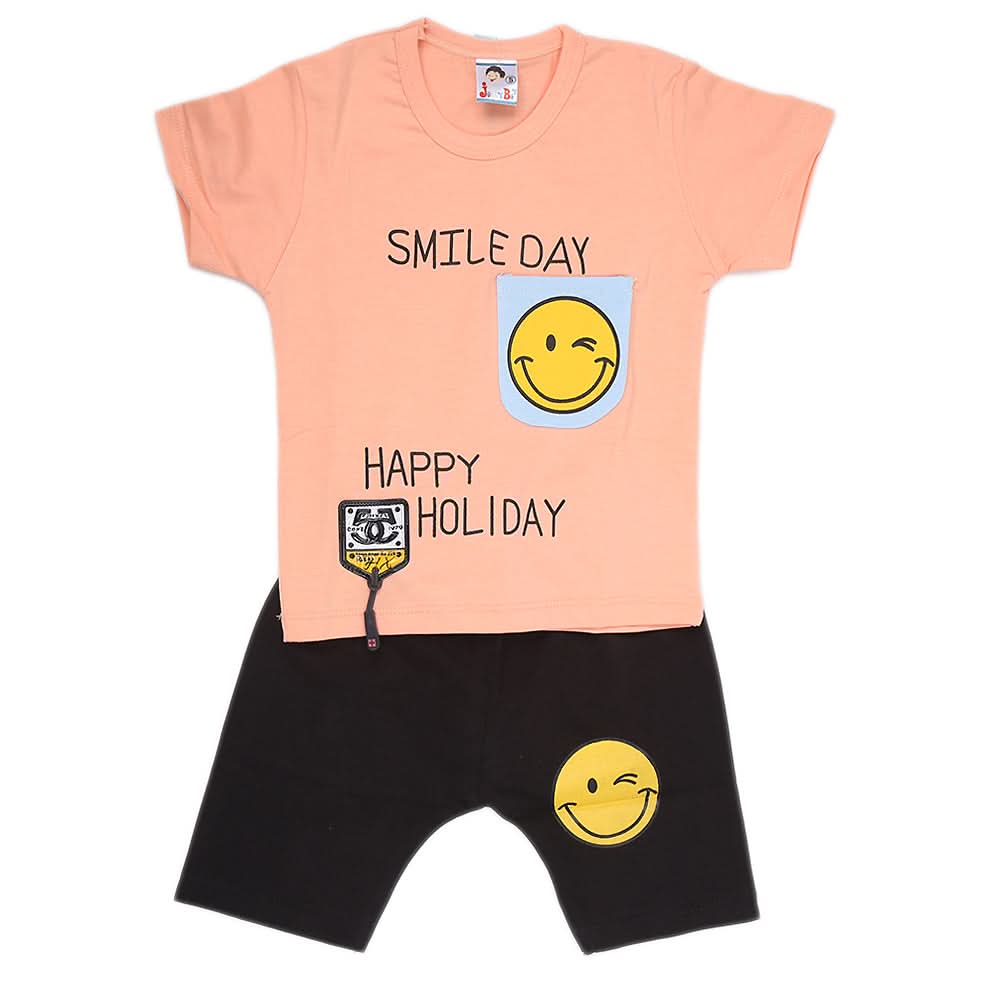 Boys Half Sleeves Suit - Peach, Kids, Boys Sets And Suits, Chase Value, Chase Value