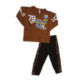 Boys 2 Pcs Suit Full Sleeves - Brown, Kids, Boys Sets And Suits, Chase Value, Chase Value
