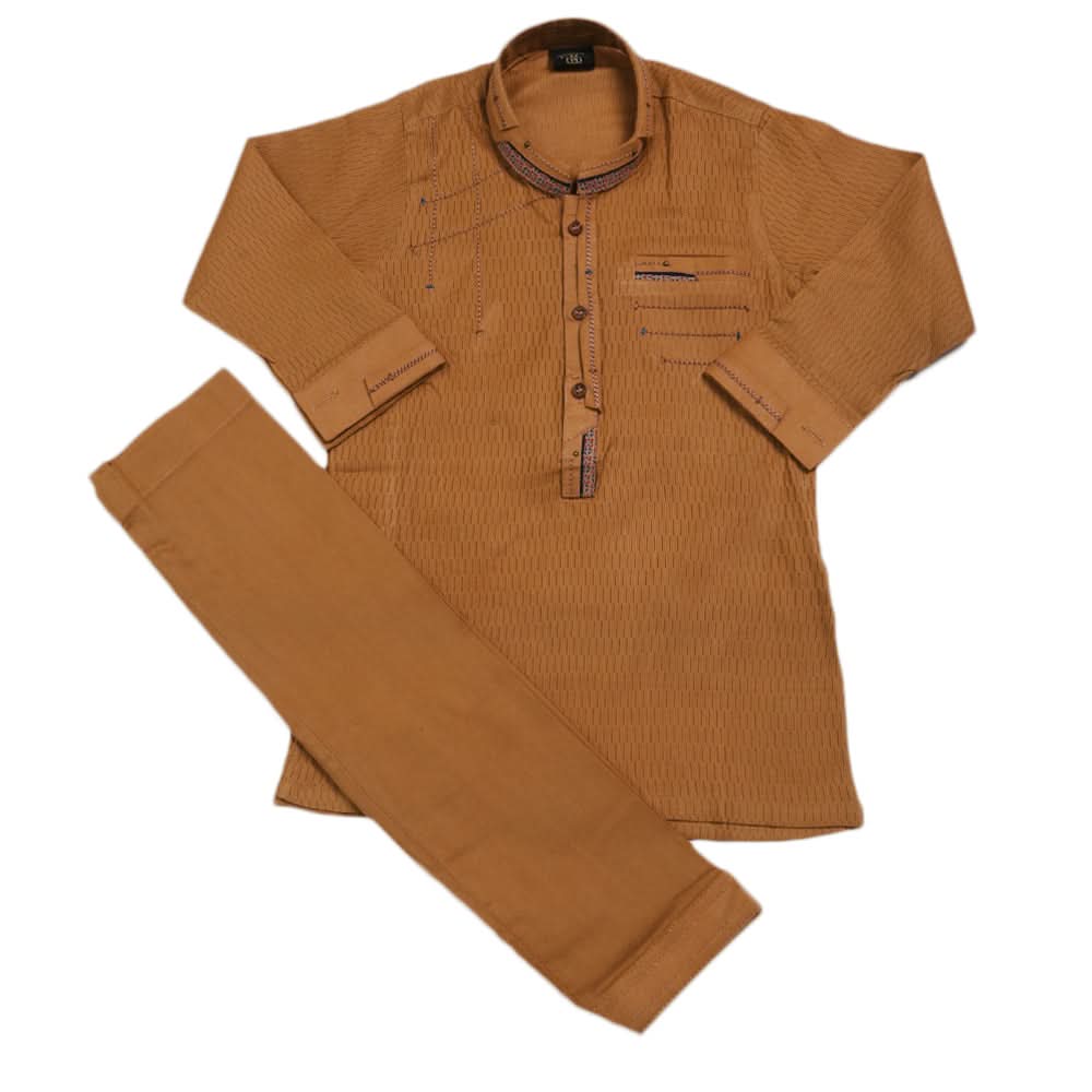 Boys Fancy Shalwar Suit - Light Brown, Kids, Boys Shalwar Kameez, Chase Value, Chase Value