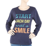 Women's Full Sleeves T-Shirt - Navy Blue, Women, T-Shirts And Tops, Chase Value, Chase Value