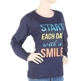 Women's Full Sleeves T-Shirt - Navy Blue, Women, T-Shirts And Tops, Chase Value, Chase Value