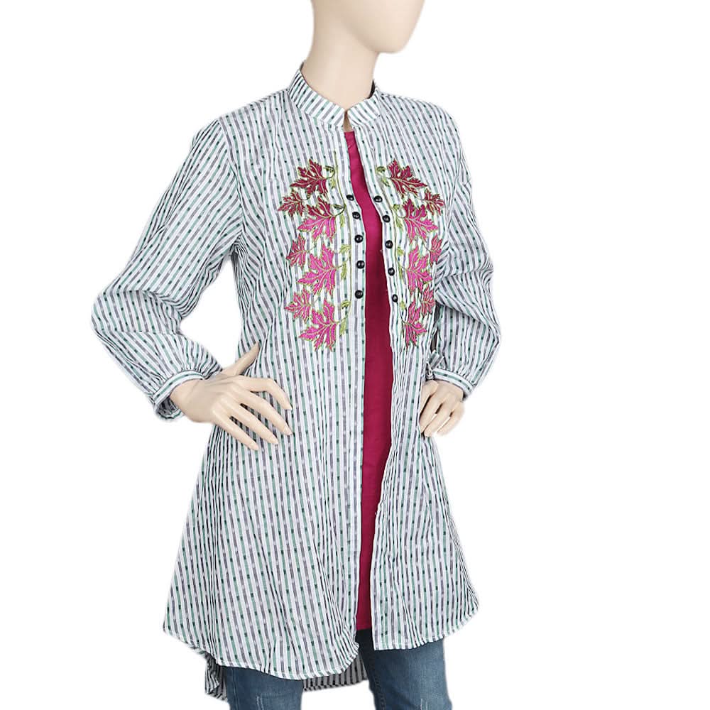 Women's Embroidered Long Kurti - Purple, Women's Fashion, Chase Value, Chase Value
