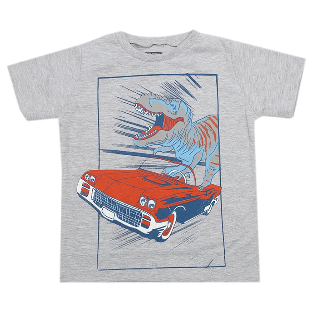 Boys Half Sleeves T-Shirt - Light Grey, Boys T-Shirts, Chase Value, Chase Value