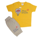 Boys Half Sleeves Suit (2199) - Mustard, Kids, Boys Sets And Suits, Chase Value, Chase Value