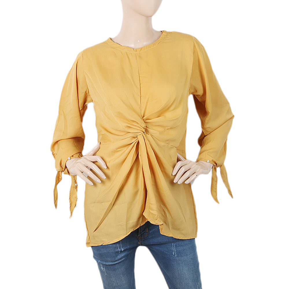 Women's Western Top With Cut Sleeve - Yellow, Women, T-Shirts And Tops, Chase Value, Chase Value