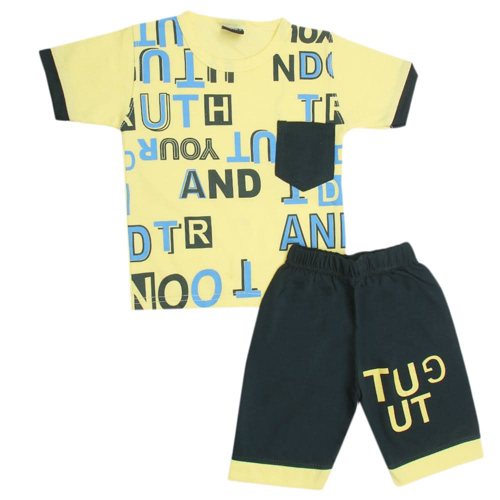 Boys Short Suit - Yellow, Kids, Boys Sets And Suits, Chase Value, Chase Value