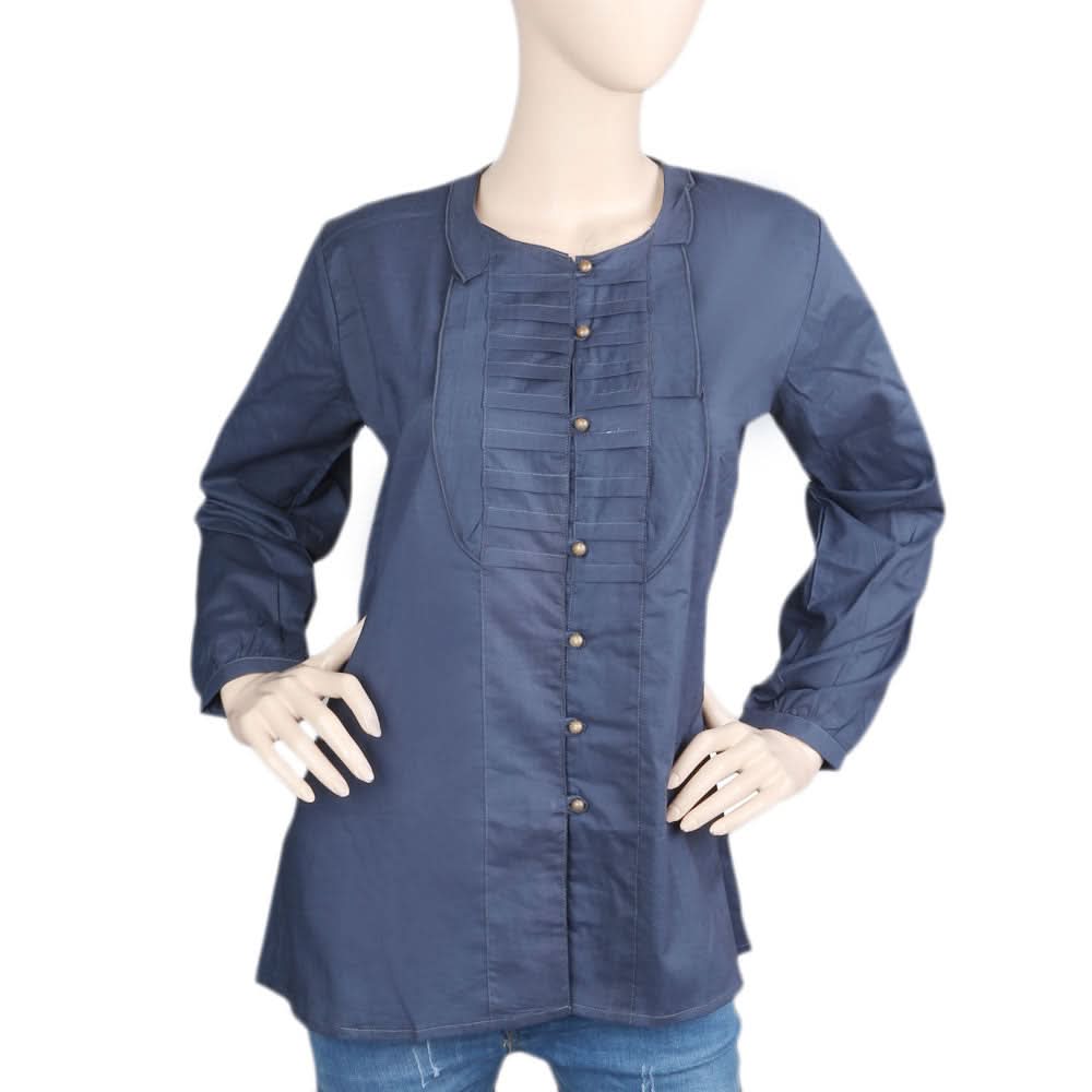 Women's Full Sleeves Western Top - Steel Blue, Women, T-Shirts And Tops, Chase Value, Chase Value