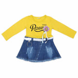 Girls Full Sleeves Frock - Yellow, Kids, Girls Frocks, Chase Value, Chase Value