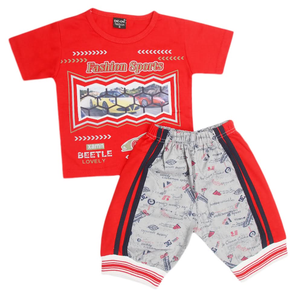 Boys Short Suit - Red, Boys Sets & Suits, Chase Value, Chase Value