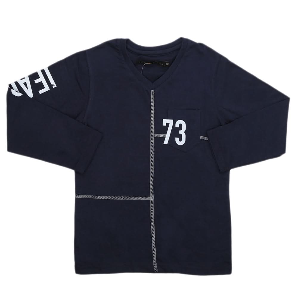 Boys Full Sleeves T-Shirt - Navy Blue, Kids, Boys T-Shirts, Chase Value, Chase Value