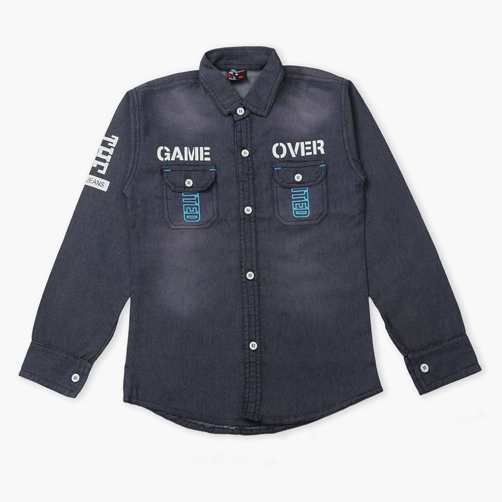 Boys Full Sleeves Denim Shirt - Blue, Boys Shirts, Chase Value, Chase Value