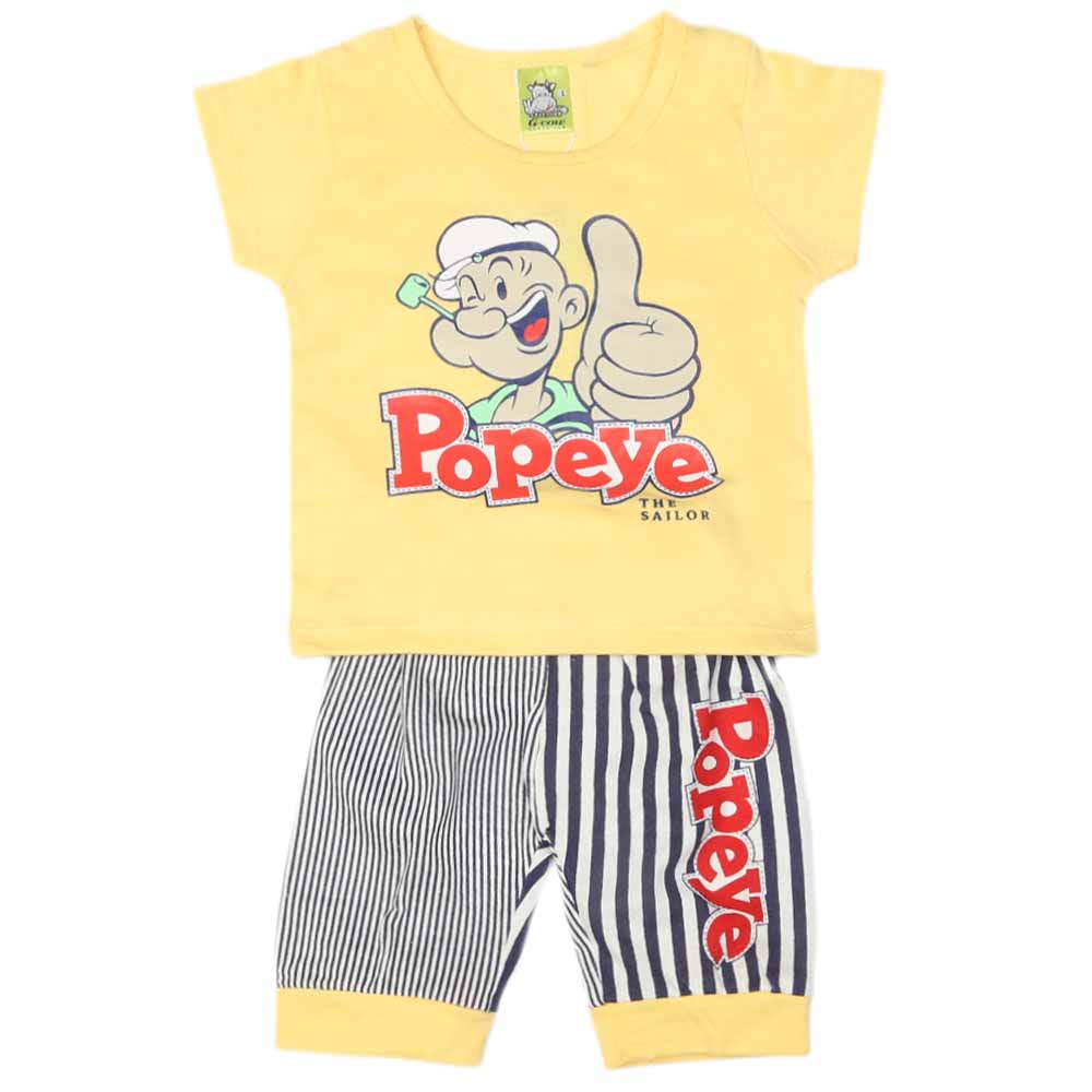Newborn Boys Half Sleeves Suit - Yellow, Kids, NB Boys Sets And Suits, Chase Value, Chase Value