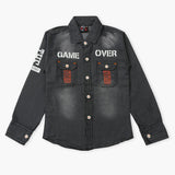 Boys Full Sleeves Denim Shirt - Dark Grey, Boys Shirts, Chase Value, Chase Value
