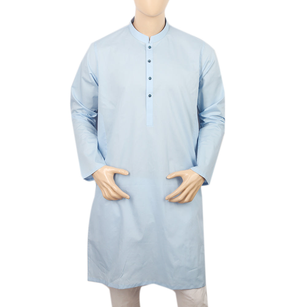 Men's Eminent Trim Fit Plain Kurta - Sky Blue, Men, Kurtas, Eminent, Chase Value