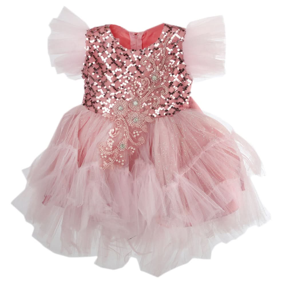 Girls Fancy Frock - Pink, Girls Frocks, Chase Value, Chase Value
