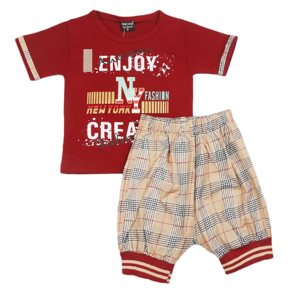 Boys Short Suit - Maroon, Kids, Boys Sets And Suits, Chase Value, Chase Value