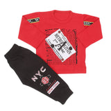Newborn Boys Suit Full Sleeves (01027) - Red, Kids, NB Boys Sets And Suits, Chase Value, Chase Value