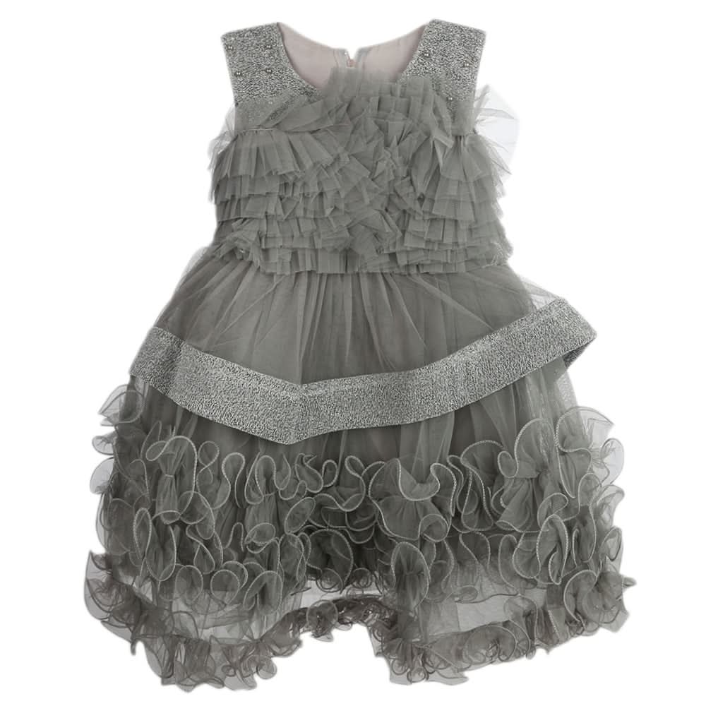 Girls Fancy Frock - Grey, Girls Frocks, Chase Value, Chase Value