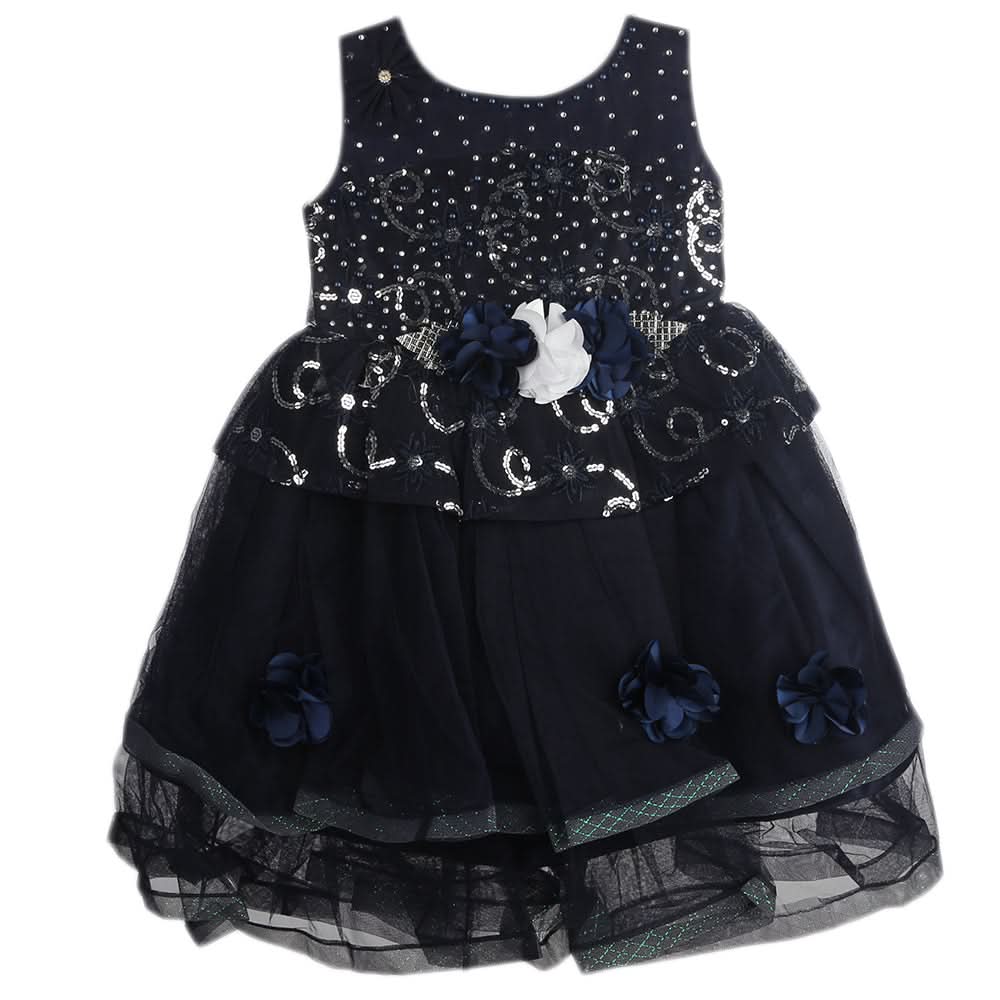 Girls Fancy Frock - Navy Blue, Girls Frocks, Chase Value, Chase Value