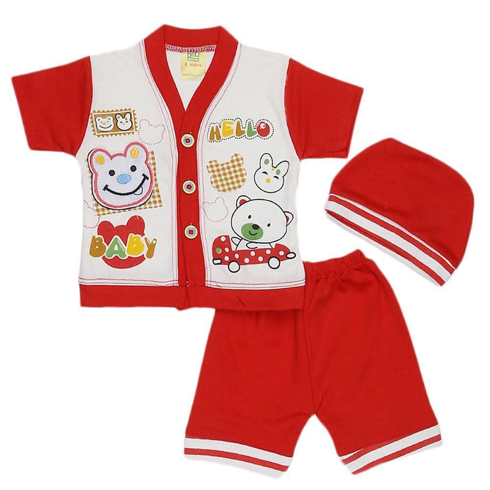 Newborn Boys Half Sleeves Suit - Red - test-store-for-chase-value