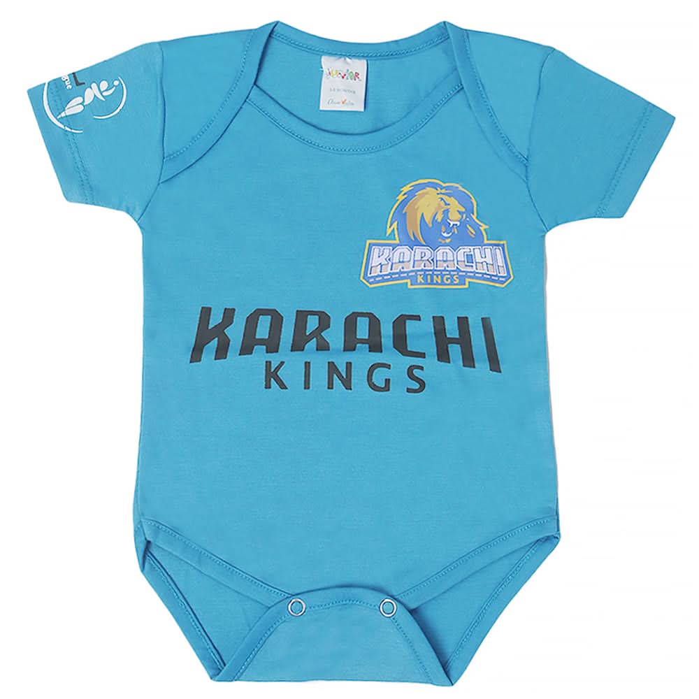 Newborn Karachi Kings Half Sleeves Romper - Blue, Kids, New Born Boys Rompers, Kids, New Born Girls Rompers, Chase Value, Chase Value