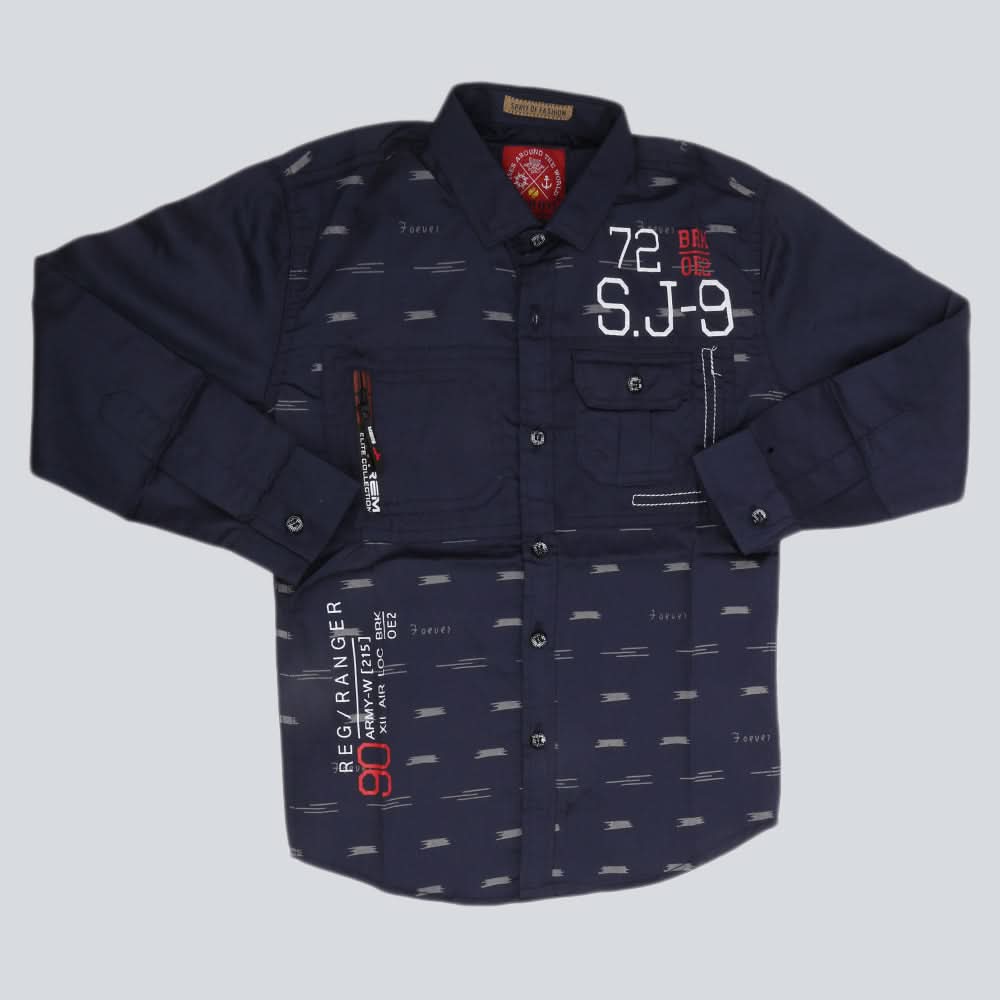 Boys Casual Shirt Full Sleeves - Nay Blue, Kids, Boys Shirts, Chase Value, Chase Value