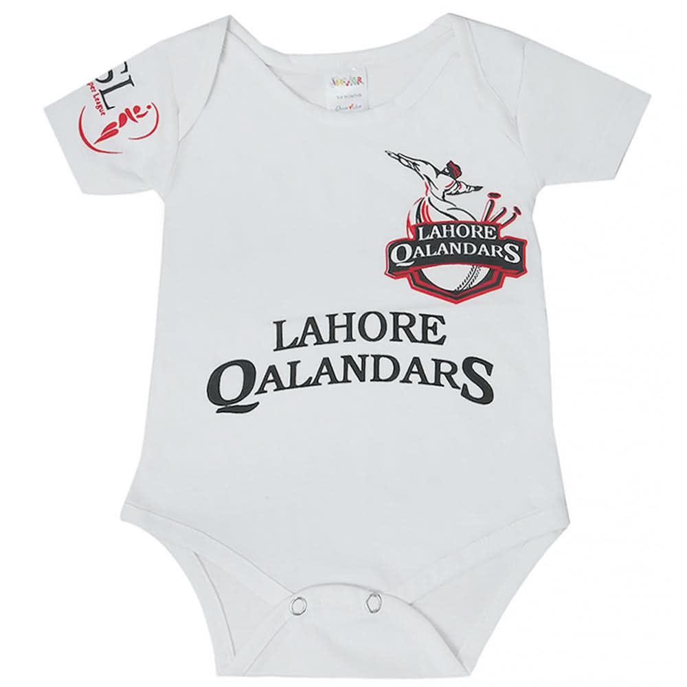 Newborn Lahore Qalandars Half Sleeves Romper - White, Kids, New Born Boys Rompers, Kids, New Born Girls Rompers, Chase Value, Chase Value