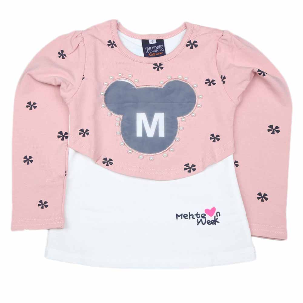 Girls Full Sleeves T Shirt 2 Pcs - Peach, Kids, Girls T-Shirts, Chase Value, Chase Value