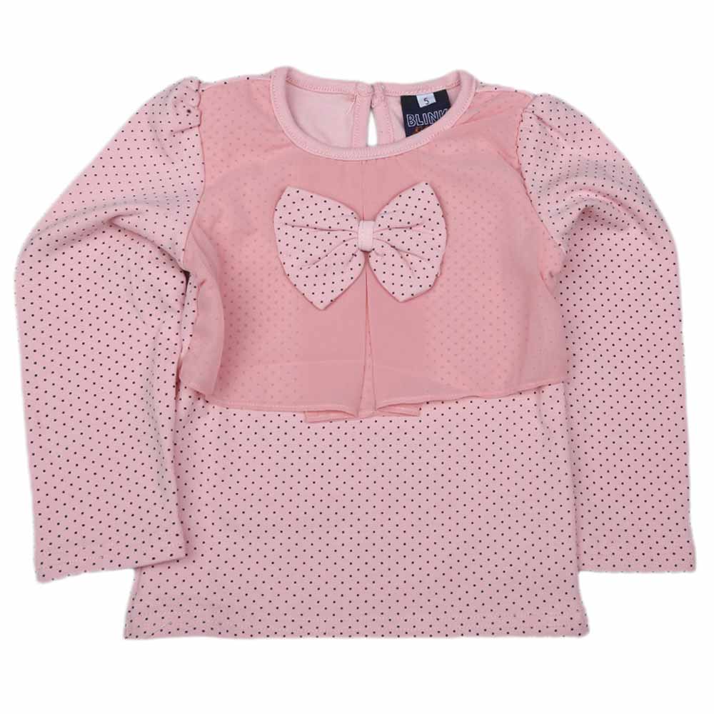 Girls Full Sleeves T Shirt - Peach, Kids, Girls T-Shirts, Chase Value, Chase Value
