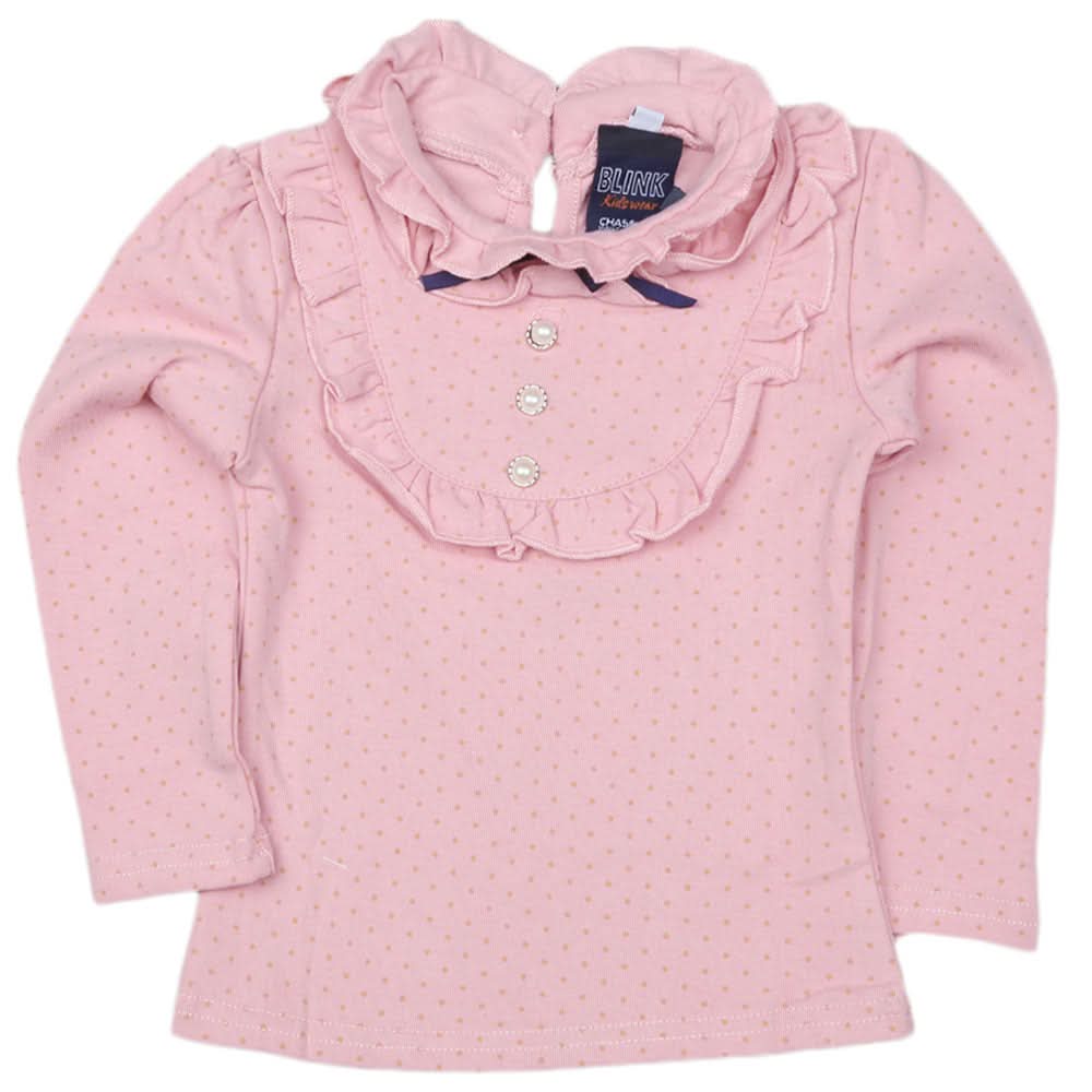 Girls Full Sleeves T Shirt - Peach, Kids, Girls T-Shirts, Chase Value, Chase Value