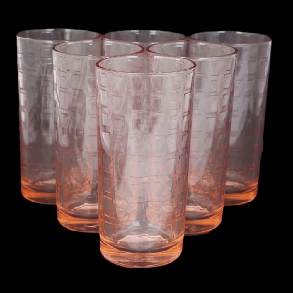 Steps Pink Glass 6 Pcs - Pink, Home & Lifestyle, Glassware & Drinkware, Chase Value, Chase Value