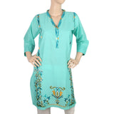 Women's Embroidered Kurti - Sea Green, Women, Ready Kurtis, Chase Value, Chase Value