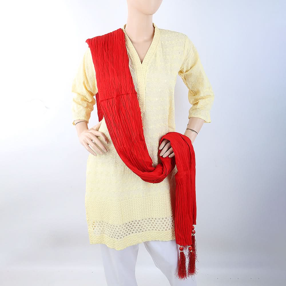 Women's Jacquard Paranda Dupatta - Red, Women, Dupatta, Chase Value, Chase Value