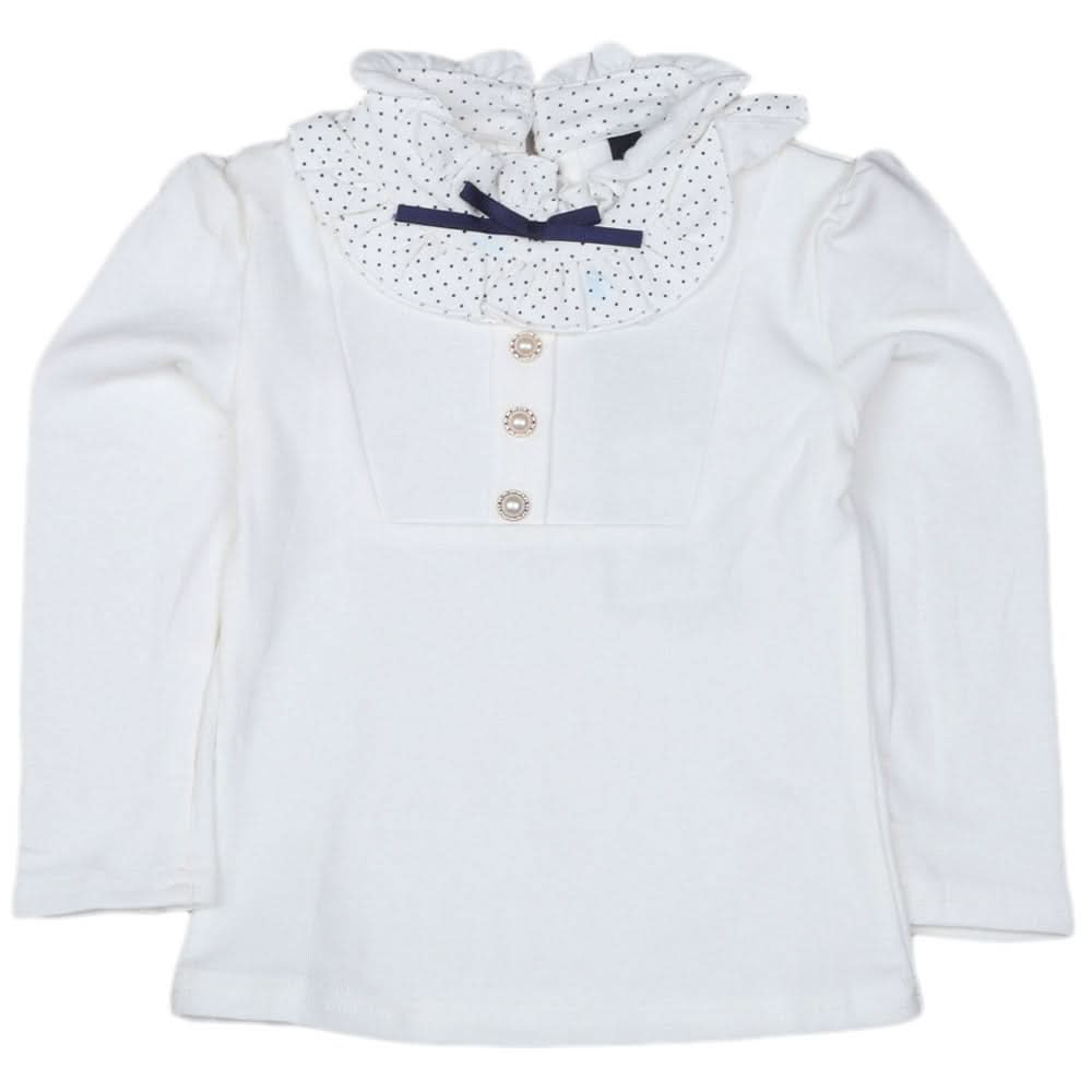Girls Full Sleeves T Shirt - White, Kids, Girls T-Shirts, Chase Value, Chase Value