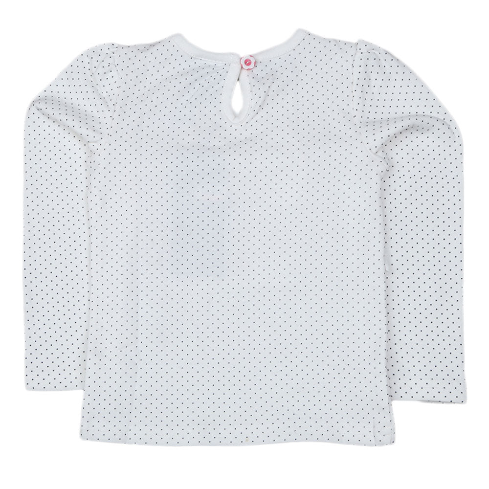 Girls Full Sleeves T Shirt - White, Kids, Girls T-Shirts, Chase Value, Chase Value