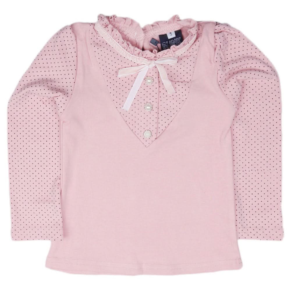 Girls Full Sleeves T Shirt - Peach, Kids, Girls T-Shirts, Chase Value, Chase Value