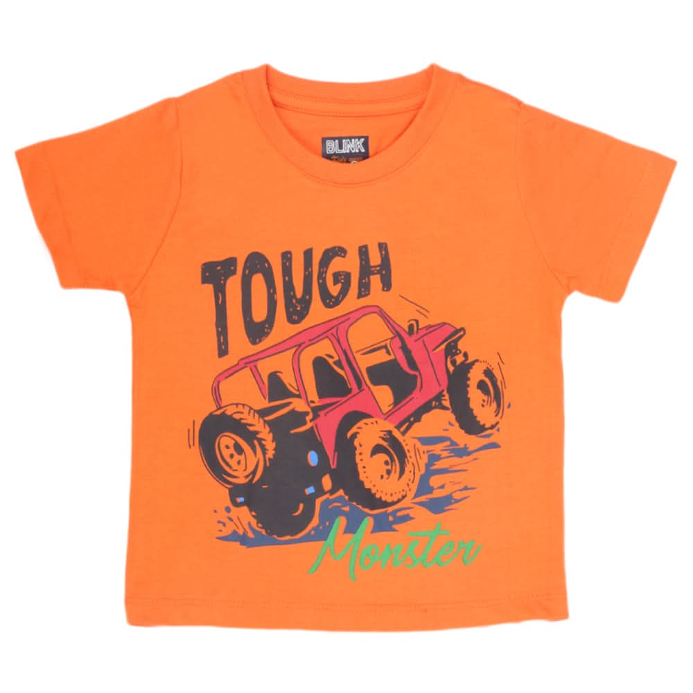 Boys Half Sleeves T-Shirt - Orange, Kids, Boys T-Shirts, Chase Value, Chase Value