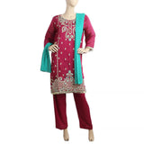 Women's Paper Cotton 03 Pcs Stitched Suit - 04 - Margenda, Women, Shalwar Suits, Chase Value, Chase Value