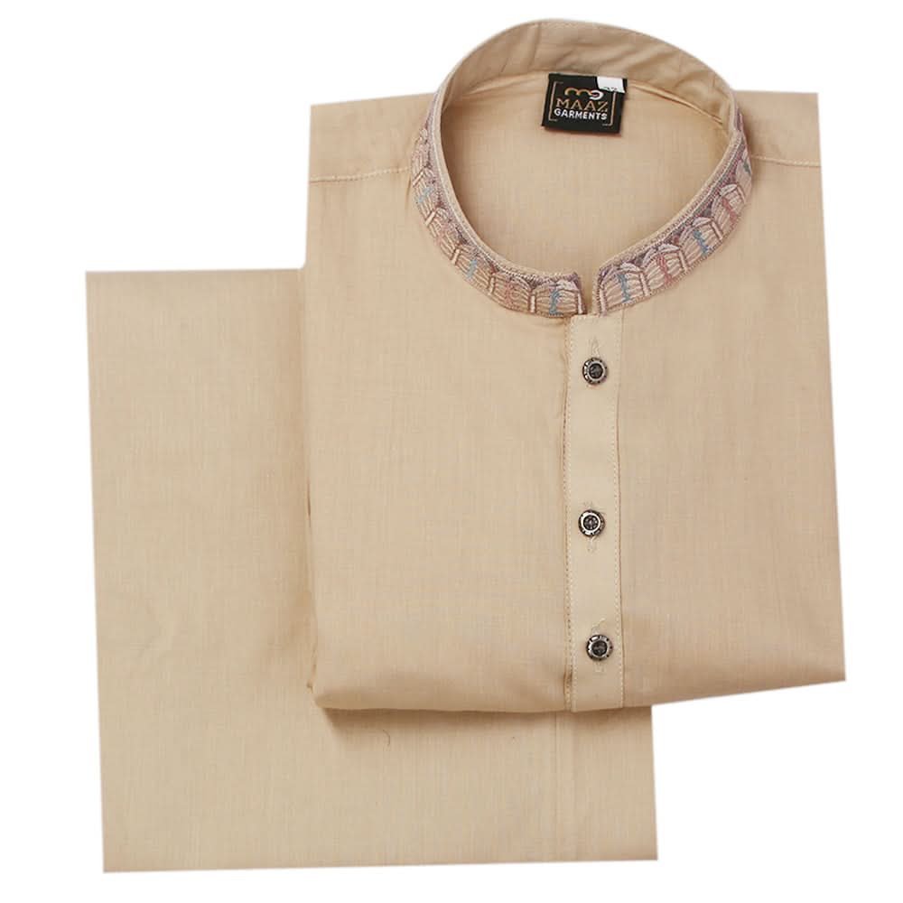 Boys Embroidered Shalwar Suit - Light Brown, Boys Shalwar Kameez, Chase Value, Chase Value