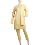 Women's 3Pcs Stitched Suit - Yellow, Women, Shalwar Suits, Chase Value, Chase Value