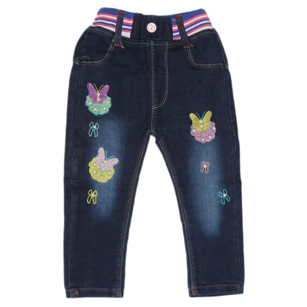 Girl's Denim Pant - Blue, Kids, Pants And Capri, Chase Value, Chase Value