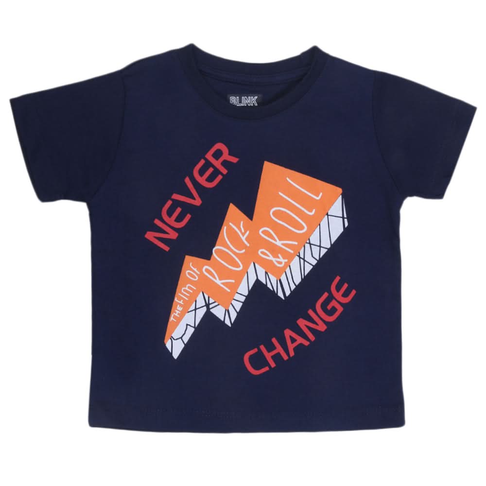 Boys Half Sleeves Printed T-Shirt - Navy Blue, Kids, Boys T-Shirts, Chase Value, Chase Value
