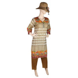 Women's Printed Lawn 2 Pcs Stitched Suit - Beige - test-store-for-chase-value